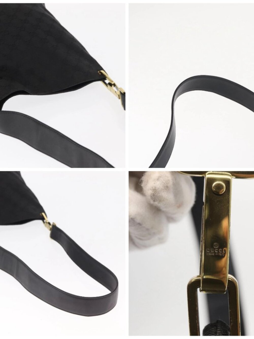 GUCCI GG Canvas Shoulder Bag Black Gold 91761 Auth 160003 - Picture 16 of 16
